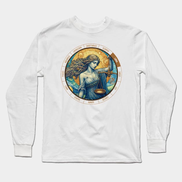 ZODIAC Libra - Astrological LIBRA - LIBRA - ZODIAC sign - Van Gogh style - 4 Long Sleeve T-Shirt by ArtProjectShop